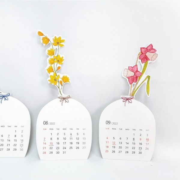 기쁨기업,DIY 2024 나만의 컬러링 캘리 꽃병달력만들기